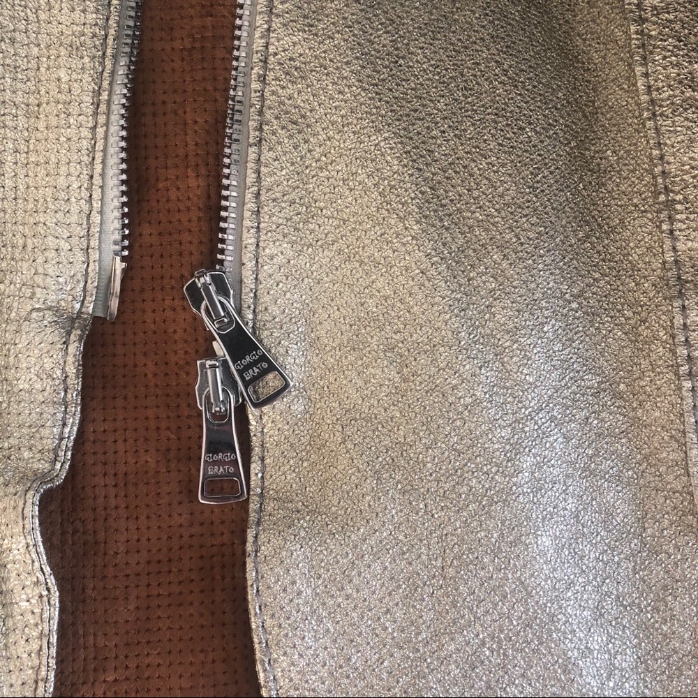 Giorgio Brato Gold Leather Jacket - Picture 5 of 6